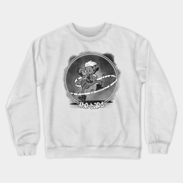 The bard - B&W Crewneck Sweatshirt by Meeko_Art